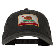 California State Flag Embroidered Washed Cotton Twill Cap