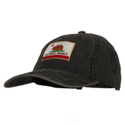 California State Flag Embroidered Washed Cotton Twill Cap