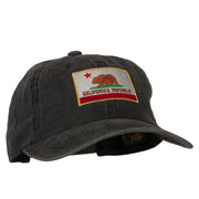 California State Flag Embroidered Washed Cotton Twill Cap