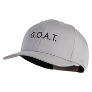 Bold G.O.A.T. Text Embroidered Solid Cotton Twill Pro Style Cap - Grey OSFM