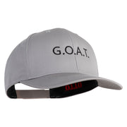 Bold G.O.A.T. Text Embroidered Solid Cotton Twill Pro Style Cap - Grey OSFM