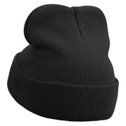 Spring Logo Embroidered Super Stretch Knit Watch Cap Beanie - Black OSFM