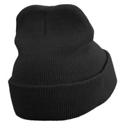 Spring Logo Embroidered Super Stretch Knit Watch Cap Beanie - Black OSFM