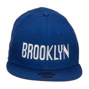 Brooklyn Embroidered Flat Bill Snapback Cap