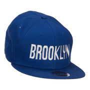 Brooklyn Embroidered Flat Bill Snapback Cap