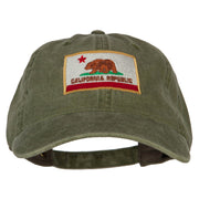 California State Flag Embroidered Washed Cotton Twill Cap