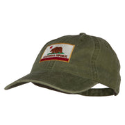 California State Flag Embroidered Washed Cotton Twill Cap