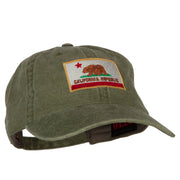 California State Flag Embroidered Washed Cotton Twill Cap