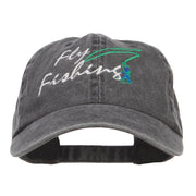 Fly Fishing Embroidered Washed Cap