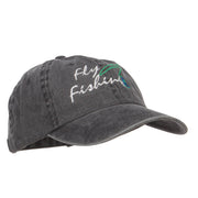 Fly Fishing Embroidered Washed Cap