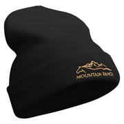 Horse in Mountain Ranch Embroidered 12 Inch Long Knitted Beanie - Black OSFM