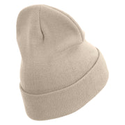 Bang Embroidered 12 Inch Long Knitted Beanie - Birch OSFM