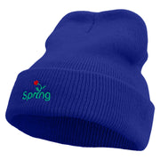 Spring Logo Embroidered Super Stretch Knit Watch Cap Beanie - Royal OSFM