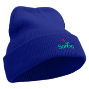 Spring Logo Embroidered Super Stretch Knit Watch Cap Beanie - Royal OSFM