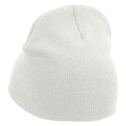 Golden Bird Embroidered 8 Inch Short Beanie - White OSFM