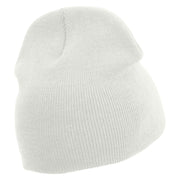 Golden Bird Embroidered 8 Inch Short Beanie - White OSFM