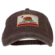 California State Flag Embroidered Washed Cotton Twill Cap