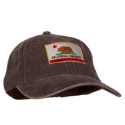 California State Flag Embroidered Washed Cotton Twill Cap