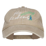 Fly Fishing Embroidered Washed Cap