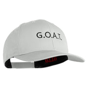 Bold G.O.A.T. Text Embroidered Solid Cotton Twill Pro Style Cap - White OSFM