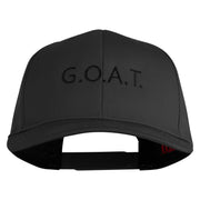 Bold G.O.A.T. Text Embroidered Solid Cotton Twill Pro Style Cap - Black OSFM