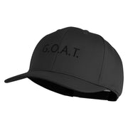 Bold G.O.A.T. Text Embroidered Solid Cotton Twill Pro Style Cap - Black OSFM