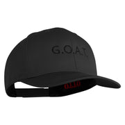Bold G.O.A.T. Text Embroidered Solid Cotton Twill Pro Style Cap - Black OSFM