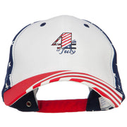 4th of July Embroidered Constructed USA Flag Cap