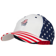 4th of July Embroidered Constructed USA Flag Cap