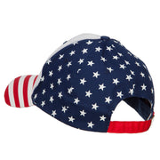 4th of July Embroidered Constructed USA Flag Cap