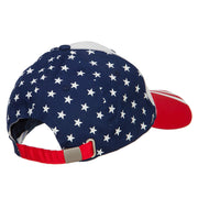 4th of July Embroidered Constructed USA Flag Cap