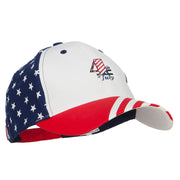 4th of July Embroidered Constructed USA Flag Cap