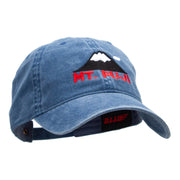 Mt Fuji Embroidered Washed Cotton Brass Buckle Cap