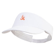 Flamboyant Bird Embroidered Brushed Cotton Sun Visor - White OSFM