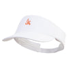 Flamboyant Bird Embroidered Brushed Cotton Sun Visor - White OSFM