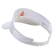 Flamboyant Bird Embroidered Brushed Cotton Sun Visor - White OSFM