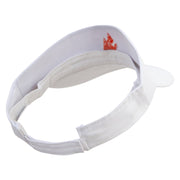 Flamboyant Bird Embroidered Brushed Cotton Sun Visor - White OSFM