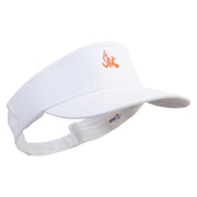 Flamboyant Bird Embroidered Brushed Cotton Sun Visor - White OSFM