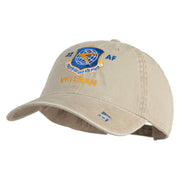 Twenty Second Air Force Veteran Embroidered Washed Solid Pigment Dyed Cotton Twill Brass Buckle Cap - Khaki OSFM