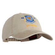 Twenty Second Air Force Veteran Embroidered Washed Solid Pigment Dyed Cotton Twill Brass Buckle Cap - Khaki OSFM