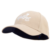 Hiking Man Typography Embroidered Low Profile Washed Flex Cap - Khaki OSFM