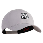 No Cap Embroidered 6 Panel Low Profile Structured Baseball Cap - Grey OSFM