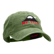 Mt Fuji Embroidered Washed Cotton Brass Buckle Cap