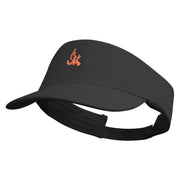 Flamboyant Bird Embroidered Brushed Cotton Sun Visor - Black OSFM