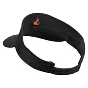 Flamboyant Bird Embroidered Brushed Cotton Sun Visor - Black OSFM