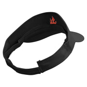 Flamboyant Bird Embroidered Brushed Cotton Sun Visor - Black OSFM