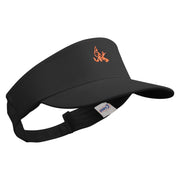 Flamboyant Bird Embroidered Brushed Cotton Sun Visor - Black OSFM