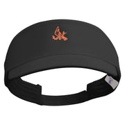 Flamboyant Bird Embroidered Brushed Cotton Sun Visor - Black OSFM