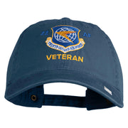 Twenty Second Air Force Veteran Embroidered Washed Solid Pigment Dyed Cotton Twill Brass Buckle Cap - Navy OSFM