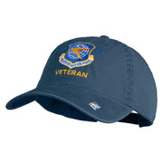 Twenty Second Air Force Veteran Embroidered Washed Solid Pigment Dyed Cotton Twill Brass Buckle Cap - Navy OSFM